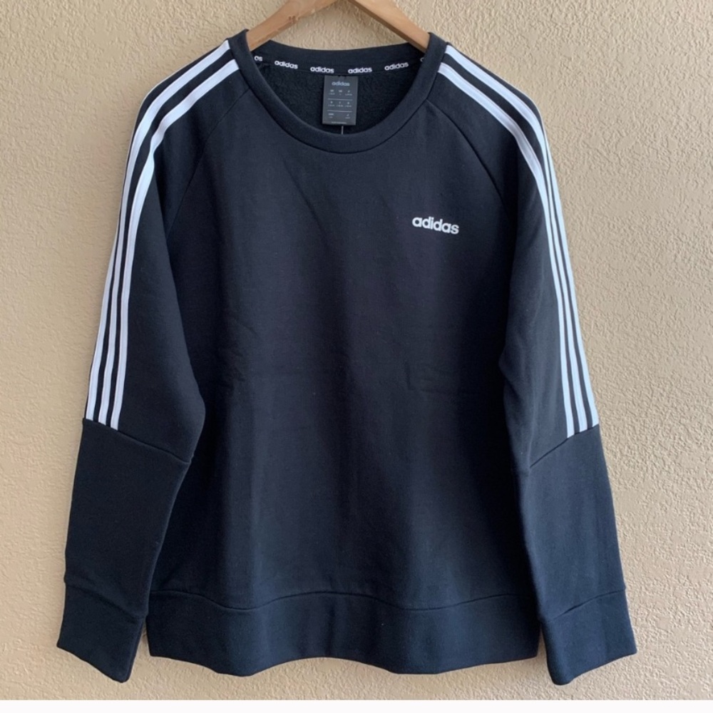 Black Striped Adidas Crewneck